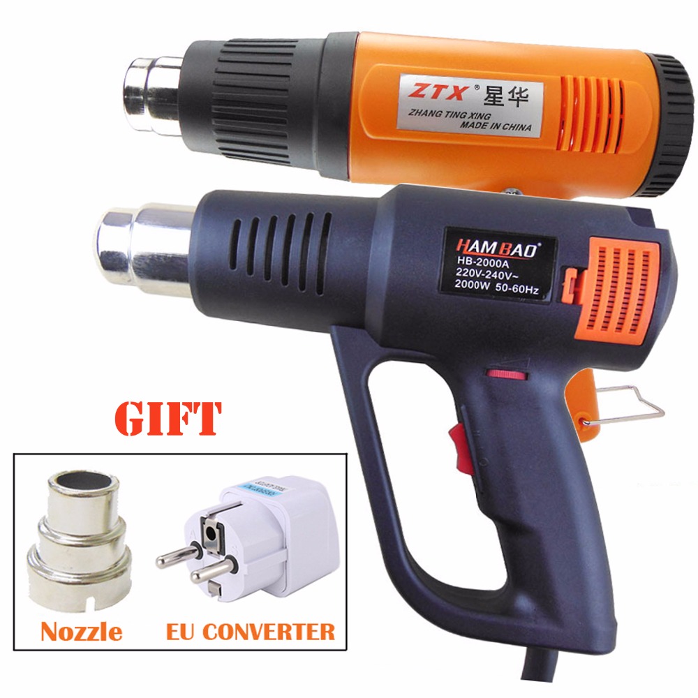 Air Chaud Pistolet Cheveux Air Chaud Ventilateur Air chaud 2 niveaux 2000 W