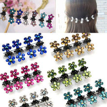 12 PC Crystal Flower Mini Claw Clamp Hair Clip Hair Pin NEW Barrette Hair Accessories for Baby Girl Lady Hair Clips