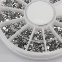 2000 1 5mm Clear Transparent Round Glitter Nail Art Rhinestones Wheel B2C Shop
