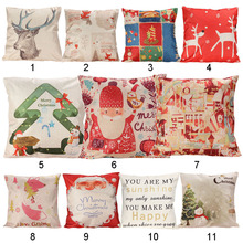 Free Shipping Christmas Cushion Cover Xmas Ambience Square Pillow Case Sofa Home Christmas Gifts ASLT