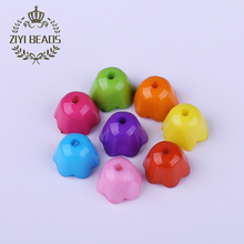 Fashion Colorful Straight Hole Flower Shaped Bead 200pcs/Lot Wholesale Hot Acrylic Spacer Beads For DIY Jewelry Making
