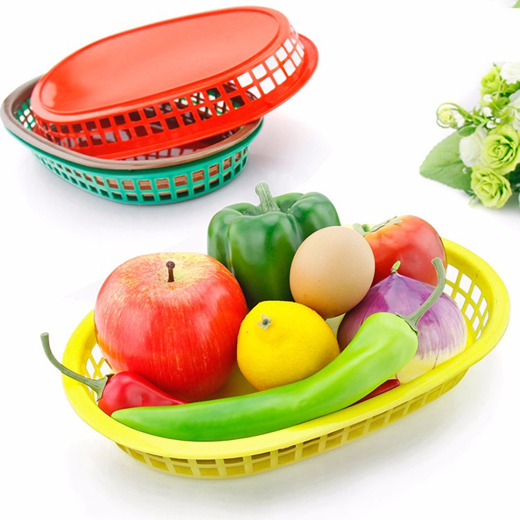 Free shipping BBQ Deli Plastic Basket Multi color Plastic Fast Food