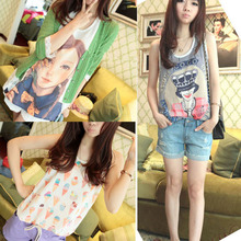 Hot Sale Womens Girls Chiffon Printed Tank Top Vest Sleeveless T Shirt Blouse Tops