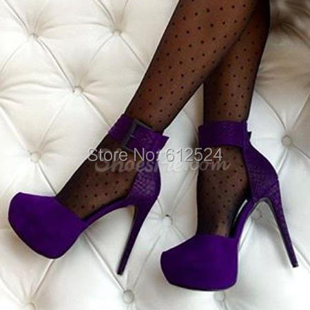 Purple Heels With Ankle Strap | Tsaa Heel