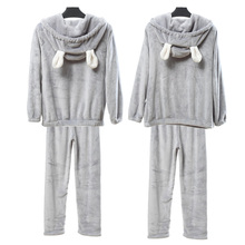 Song Riel autumn and winter warm flannel pajamas cartoon couple of men and women suit tracksuit