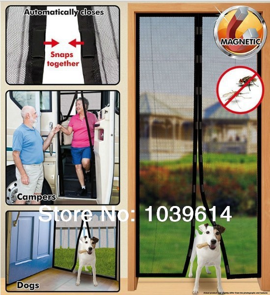 High Quality100cm*210cm New Magic Mesh Hands-Free Screen Door Magnetic Anti Mosquito Bug Great For Pets Retail Box As Seen On TV