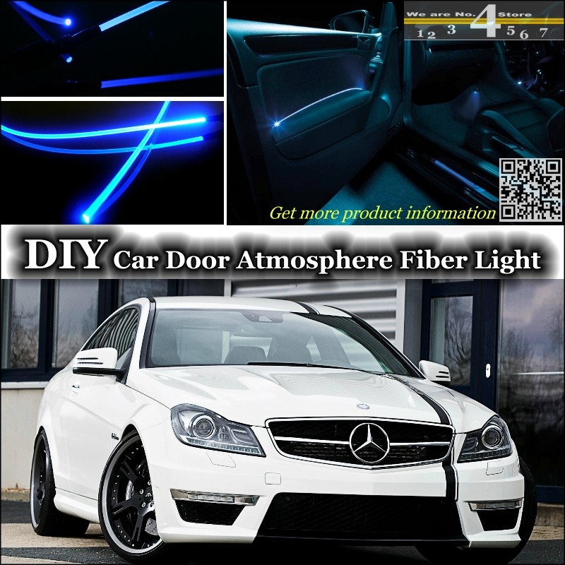 interior Ambient Light Tuning Atmosphere Fiber Optic Band Lights For Mercedes Benz C C63 MB W202 W203 W204 W205 Door Panel Refit