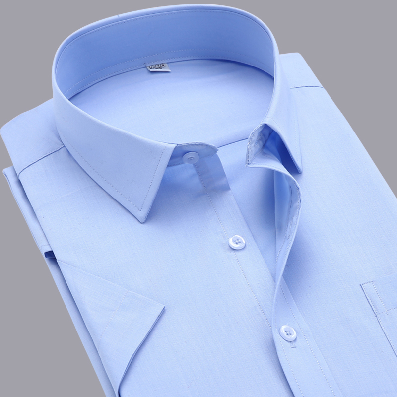 2015 Brand Men Shirt Plus Size Slim Fit Striped Business Formal Shirt Short Sleeve Mens Dress