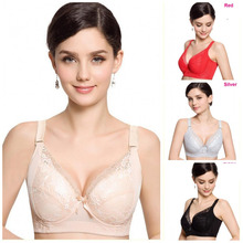 2015 Plus size full coverage push up bra sexy lace bra cotton intimate brassiere thin cup bra full cup C/D/E bras for women H048