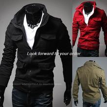 2014 Autumn Winter Warm Fashon New Casual Jackets Men Outerwear Jacket Coat Zipper Slim Coat Men