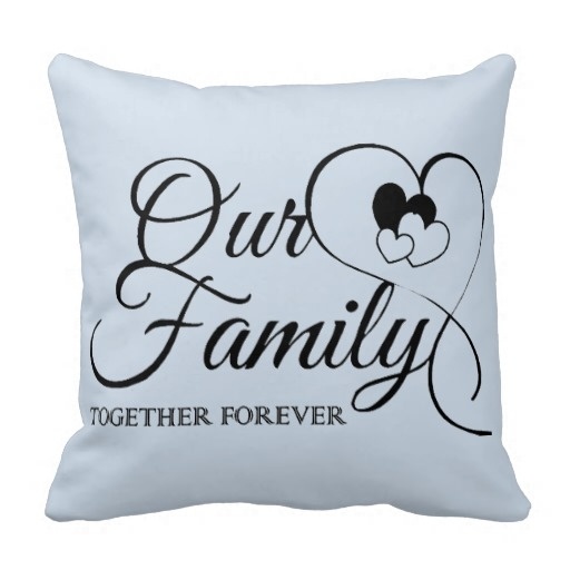 Positive Cute Our Family Design Pillow Case (Size: 20