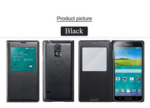 Original Flip Leather Case for Samsung Galaxy S5 i9600 Luxury Smart Sleep Wake View Waterproof Phone