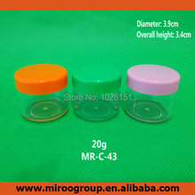 Free Shipping 100PCS empty clear 20g plastic jar, 20g cosmetic jars with lids, cosmetic container plastic 20g,cosmetic packaging
