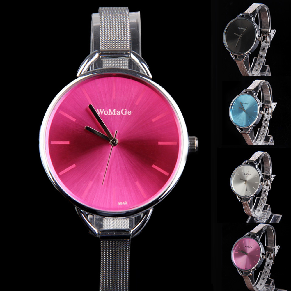 New Sketchy Oversize Bezel Fashion Lady Watch with Stainless Steel Narrow Band Free Shipping