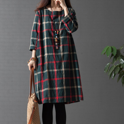 FASHION KNITTING Women s Clothing Free Shipping NEW 2016 SPRING Dress font b Tartan b font
