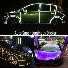 3M Luminous Reflective Stickers Car Motorcycle Styling Film Sticker Warning Automobiles Steering Wheel Decorate Covers