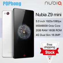 F ZTE Nubia Z9 Mini 4G LTE Cell Phone Android 5.0 Lollipop Qualcomm Snapdragon Octa Core 5.0 inch FHD  2GB RAM 16GB ROM 16.0MP