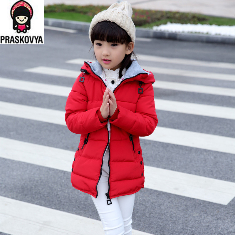 Warm Winter Girls Clothes 2015 Children's Outerwear Children Down Jacket Cotton-padded Hooded Clothes Girls Overcoat