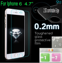 0.26mm Premium Tempered Glass for iPhone 6 4.7 inch 9H Hard 2.5D Arc Edge High Transparent Screen Protector with Clean Tools