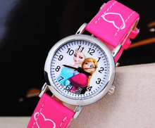 New Cute Snow Queen Princess Watch Cartoon 3D Children Kids Girls Quartz Quartz Analog Watches Toys Gifts Promotion Clock Hour
