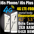 Goophone i6s phone i6s plus 4 7 5 5inch MTK6735 MTK6592 Octa Core 2GB RAM 64GB