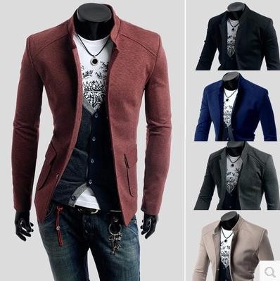 2014-new-winter-Han-edition-men-s-pure-color-collar-Cultivate-one-s-morality-coat-small