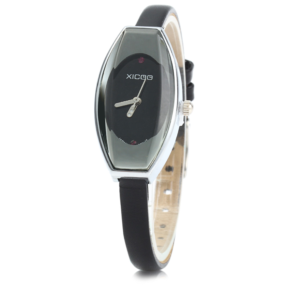 New XICOO 456 Slim Leather Band Quartz Watch Women Dress Watch Small Oval Dial Analog Bracelet Watch Ladies Fashion Gift