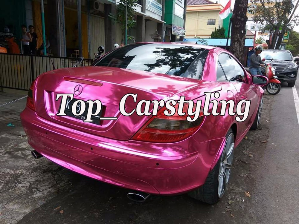 pink chrome mirror car wrapping film with air bubble free (4)
