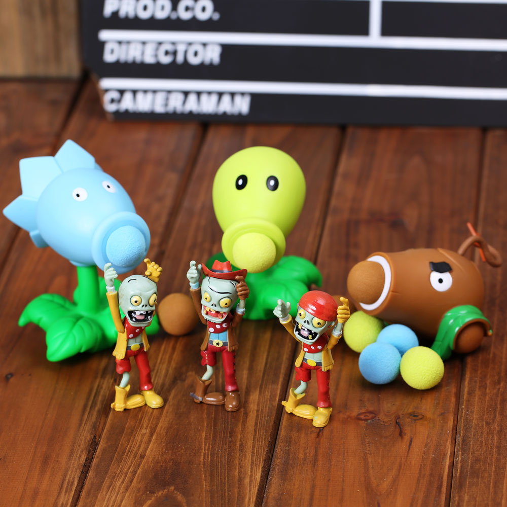 New PVZ Plants vs Zombies Peashooter PVC Action Figure Model Toy 10CM Plants Vs Zombies Toys For Baby Gift