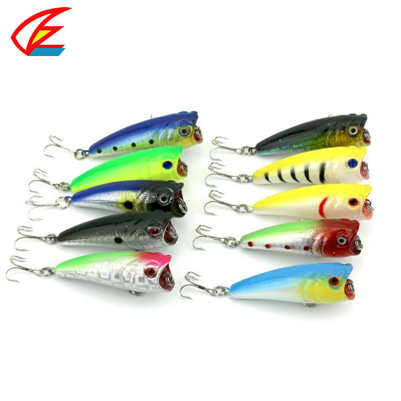 1x 6cm 7g Hard Plasic Laser Isca Artificial Popper Lures Topwater Floating Popper Bait 3D Fish Eyes Poper Lure Baits with Hooks