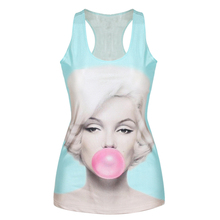 WOMENS Digital Print Blouse Gothic Punk Club Street Style T Shirt Top Vest
