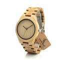 BOBO BIRD Brand Watches Mens Bamboo Watch with Genuine Cowhide Leather Band and Wood Gift Box