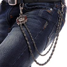 New Fashion Punk Personality Belt Waist Chain Multilayer Male Pants Chain Hot Jeans Metal Clothing Accessories Jewelry