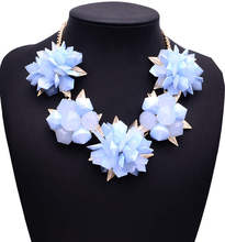 XG015 2015 New Arrival High Quality Chunky Necklaces Pendants Luxury Flower Statement Choker Necklace Collares Mujer