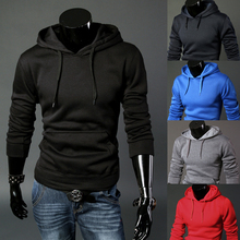 Jednofarebná pánska mikina s kapucňou z Aliexpress