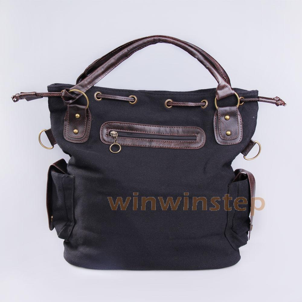 BS#S Korea Style Women Multi-pocket Canvas Cross Body Shoulder Bag