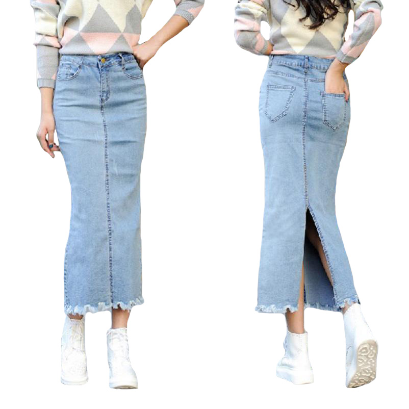 Popular Long Jean Skirts WomenBuy Cheap Long Jean Skirts Women lots