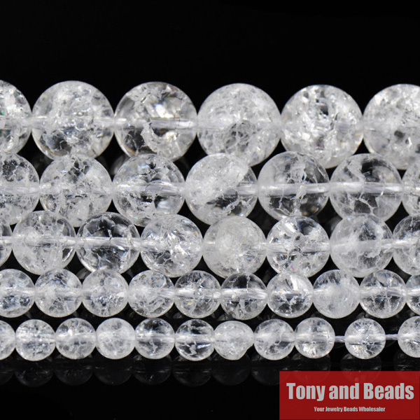 FreeShippingWhiteCrackedCrystalsClearQuartzLooseBeadsFrizzling