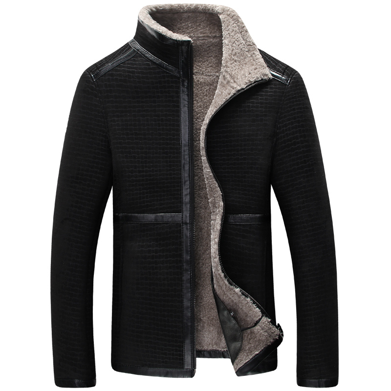 Hot 2015 Motorcycle Casual Jacket Men Autumn Winter stand collar Thickening lamb wool Coat outdoor warm brand Men's fur Jacket