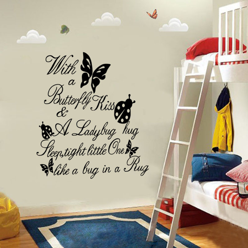 Butterfly Kisses Vinyl Wall Decal Sticker Home Decor Bed Room