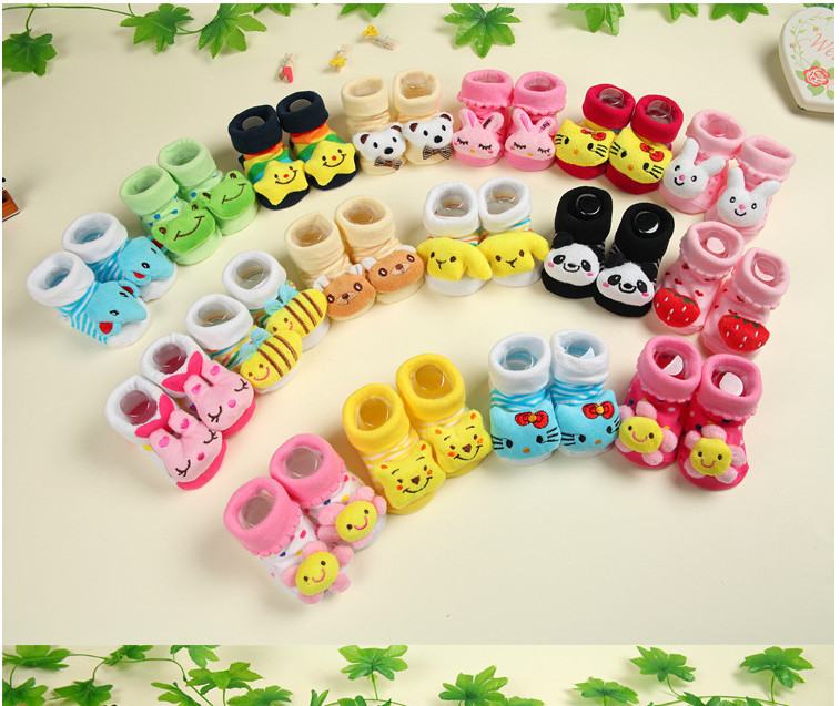 30 Colors Cartoons Anti Slip Lovely Cute Child Infant Toddler Baby Socks Boy Girl Unisex Boots