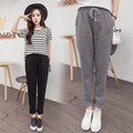 Spring Summer Autumn New Women Pants Retro Loose Harem Pants Casual Black Gray Cotton Linen Pencil