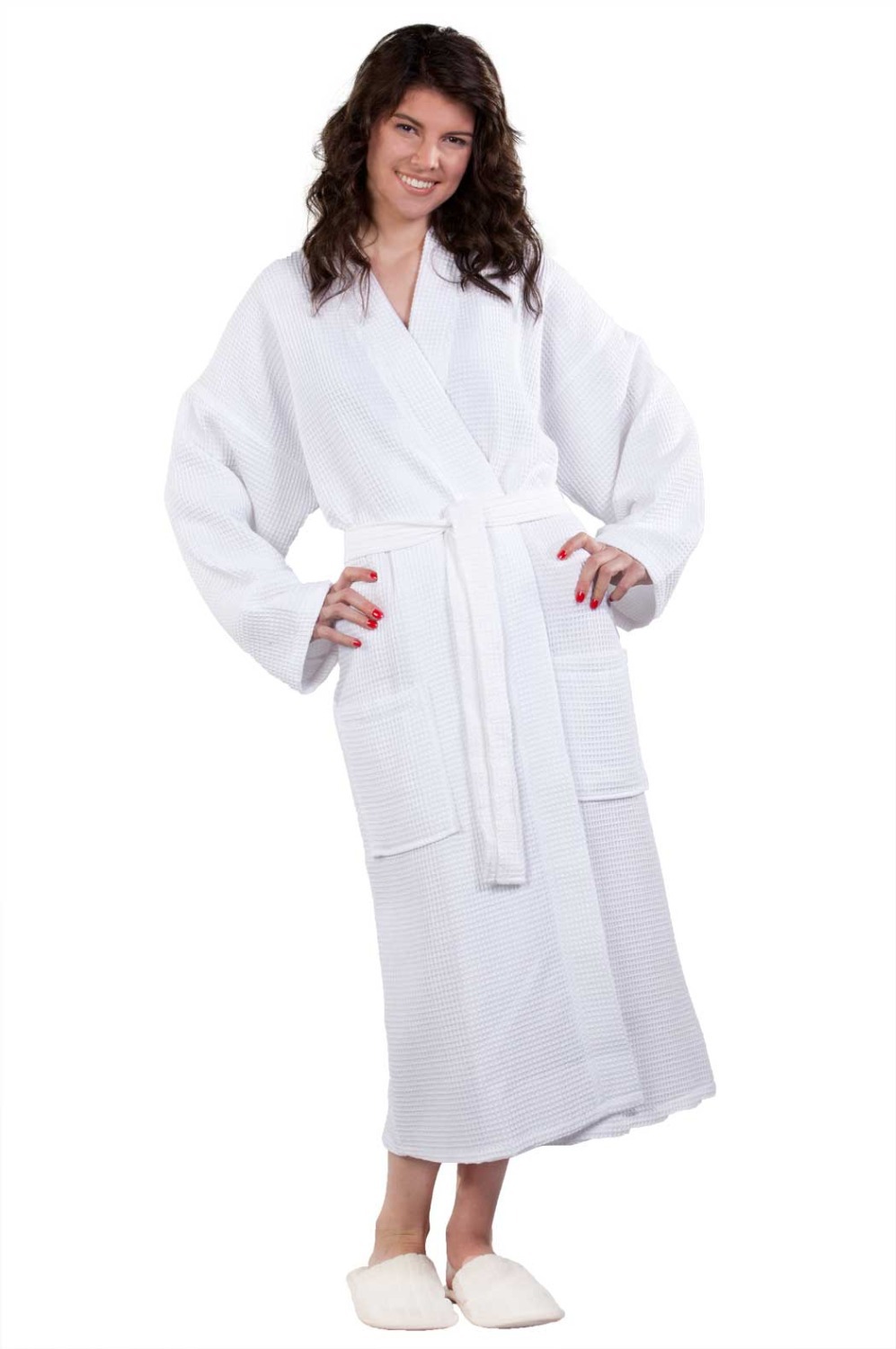 spring and summer waffle bathrobes 100% cotton rob...