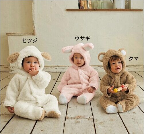 Autumn winter baby clothing coral fleece jumpsuit animal clothing romper baby clothes all for children clothes