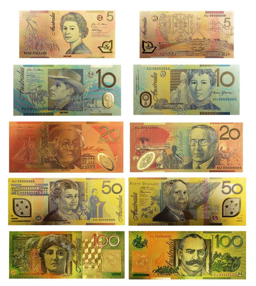 7PCS Gold Dollar Bill Full Set Gold Banknote Colorful USD 1//2//5//10//20//50//100 WH