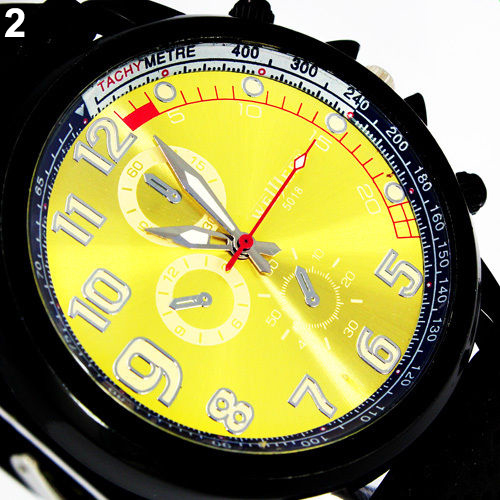 New 6 Color Military Aviator Army Style Silincon Men Outdoor Sport Watch 5UXD