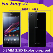 2pcs Front Back Tempered Glass for Sony Xperia Z1 L39H Full Body Screen Protector Explosion Proof
