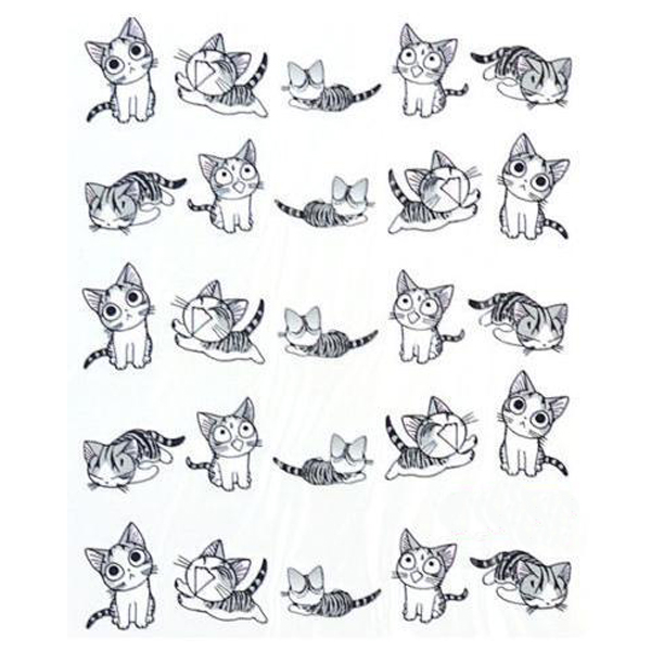 Раскраска наклейки котики