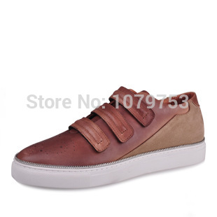 Free shipping Factory direct sales of  spring and autumn new leather casual shoes with Velcro to do the old street style