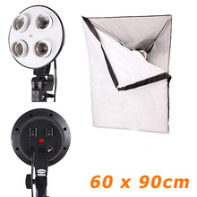 High Quality Photography Studio Kits 4 Socket Lamp Head With 60x90cm Softbox Photo Studio Accessories